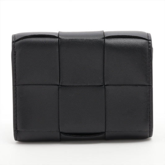Bottega Veneta  Maxine Introduction Leather Compact Wallet Black