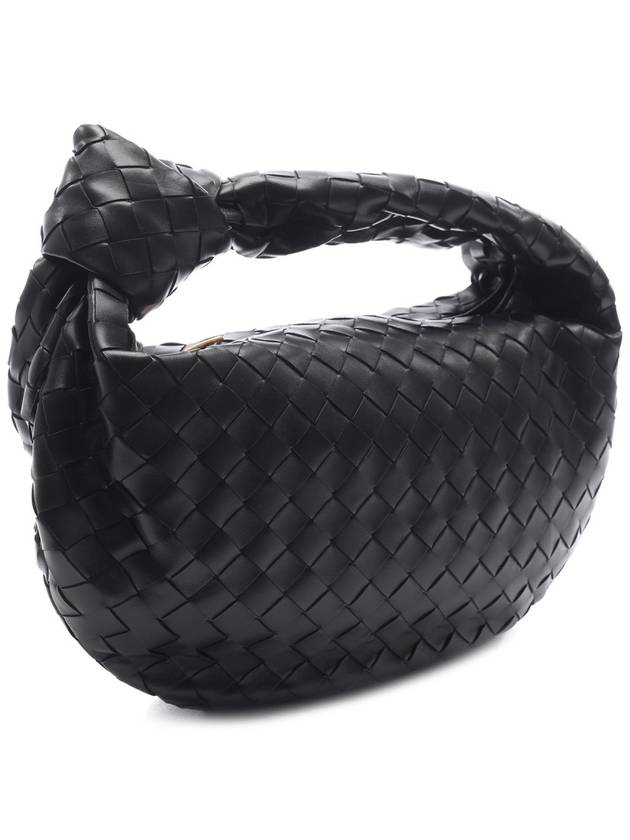 Bottega Veneta Teen Jodie Intrecciato Leather Tote Bag Black