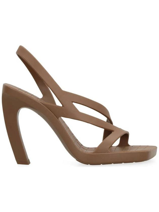 Bottega Veneta Women's Jimbo Rubber Slingback Sandals Heel Brown