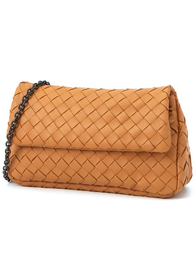 Bottega Veneta Intrecciato Nappa Chain Mini Shoulder Bag Orange
