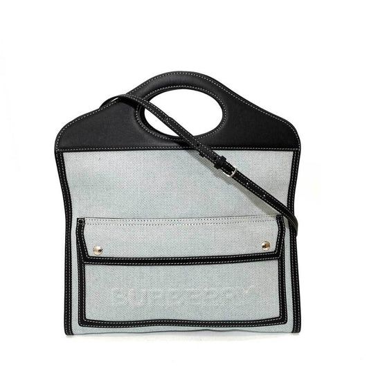 Burberry blue Navy Canvas Handbag Shoulder Bag ()
