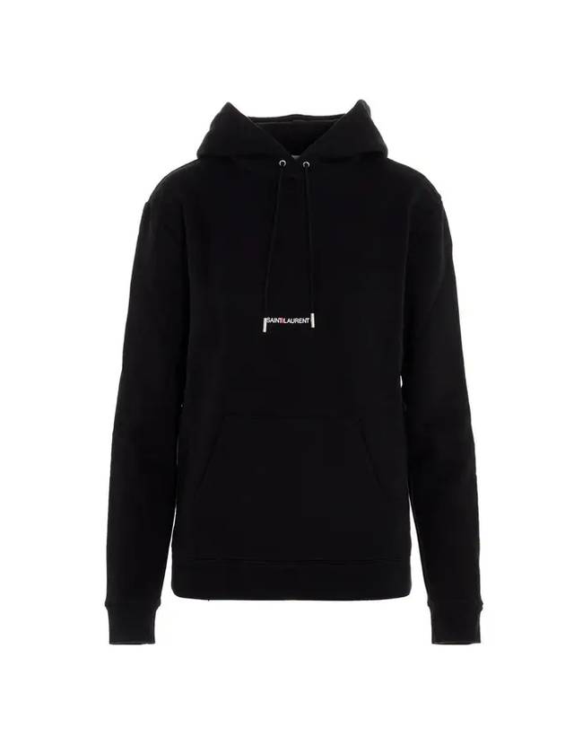 Saint Laurent Signature Logo Hooded Top Black
