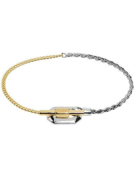 Bottega Veneta Facet Chain Bracelet Silver Gold