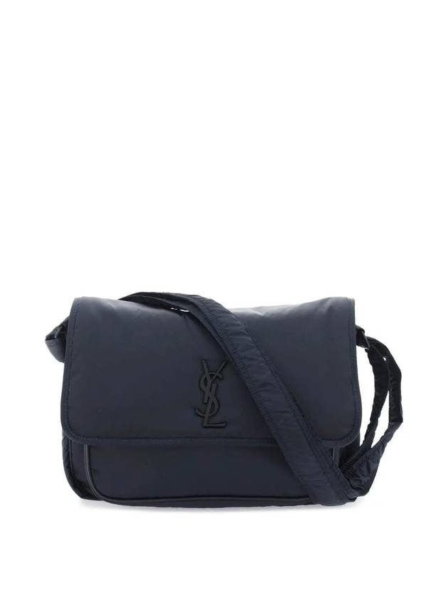 Saint Laurent Niki Nylon Messenger Bag Blueberry