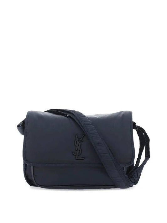 Saint Laurent Niki Nylon Messenger Bag Blueberry