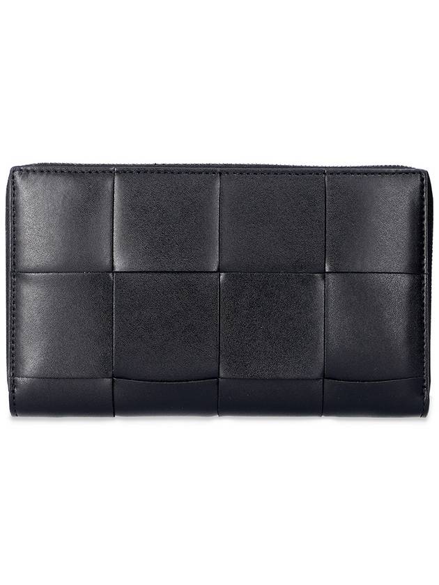 Bottega Veneta Intrecciato Zipper Around Medium Wallet Black