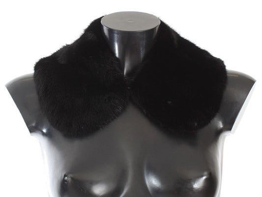 Dolce & Gabbana Black Mink Fur Shoulder Collar Women's Scarf