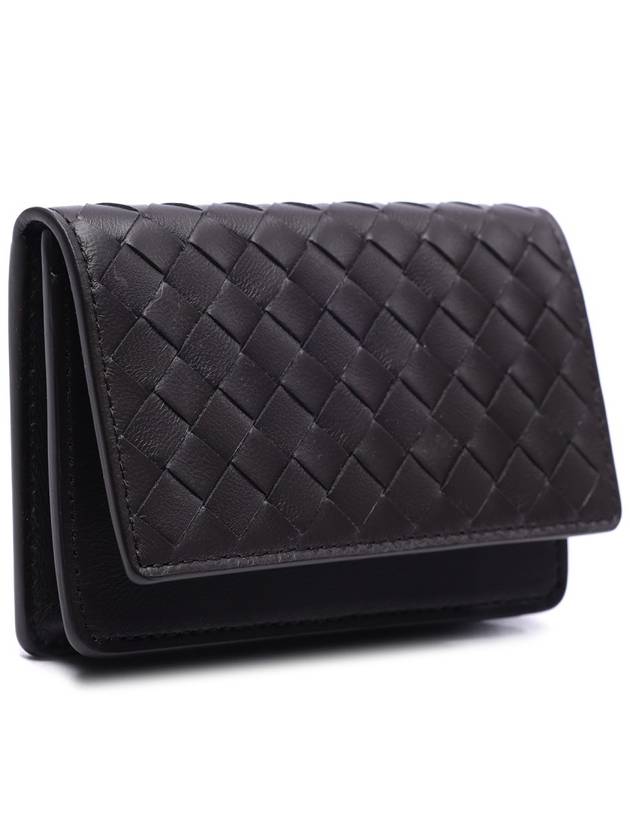 Bottega Veneta Intrecciato Flap Card Wallet Brown
