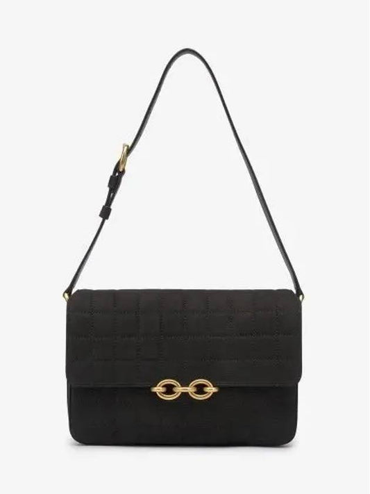 Saint Laurent Le Maillon Quilting Satchel Shoulder Bag Black