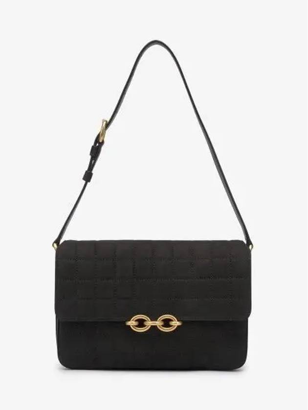 Saint Laurent Le Maillon Quilting Satchel Shoulder Bag Black