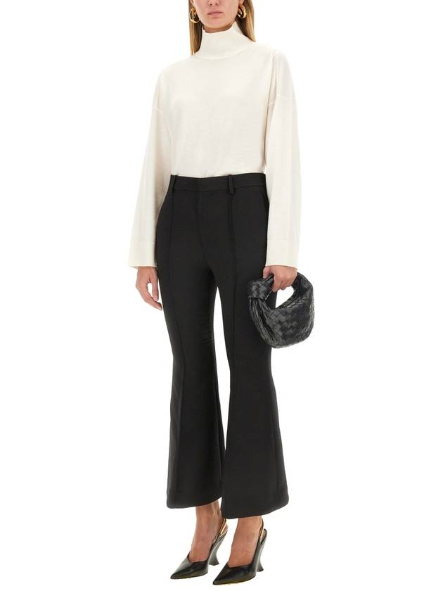 Bottega Veneta Veneta Flare High Waist Pants Black