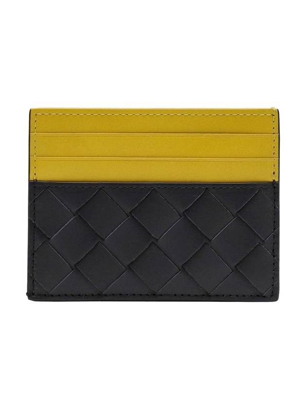 Bottega Veneta Intrecciato Two-Tone Card Wallet Yellow