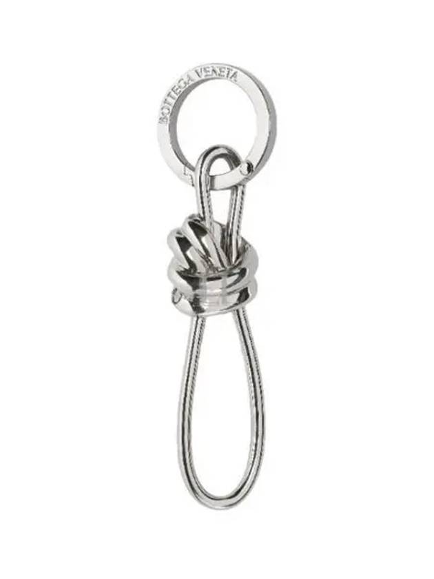 Bottega Veneta Andiamo Metal Key Holder Silver