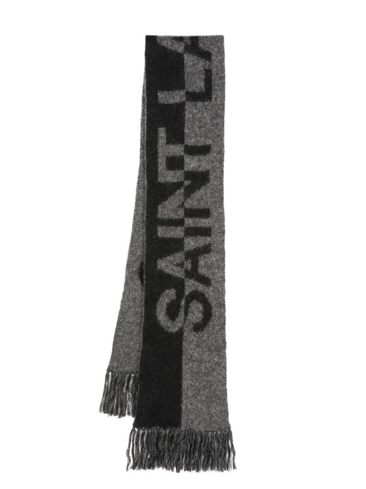Saint Laurent Women Wool Scarf With Logo