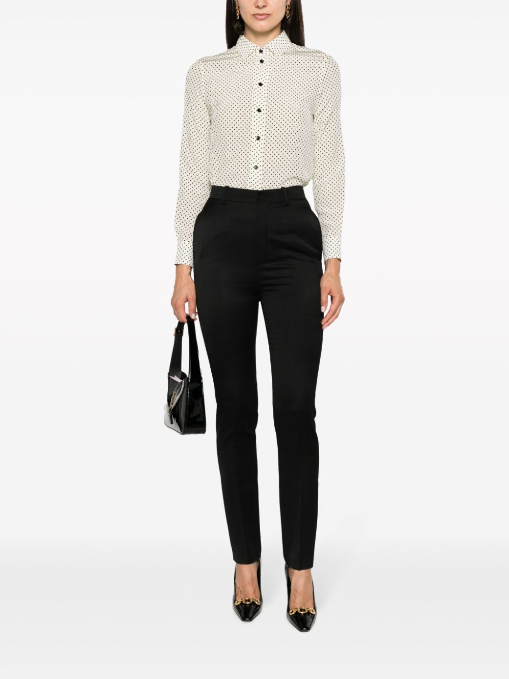 Saint Laurent Women Wool Satin Trousers
