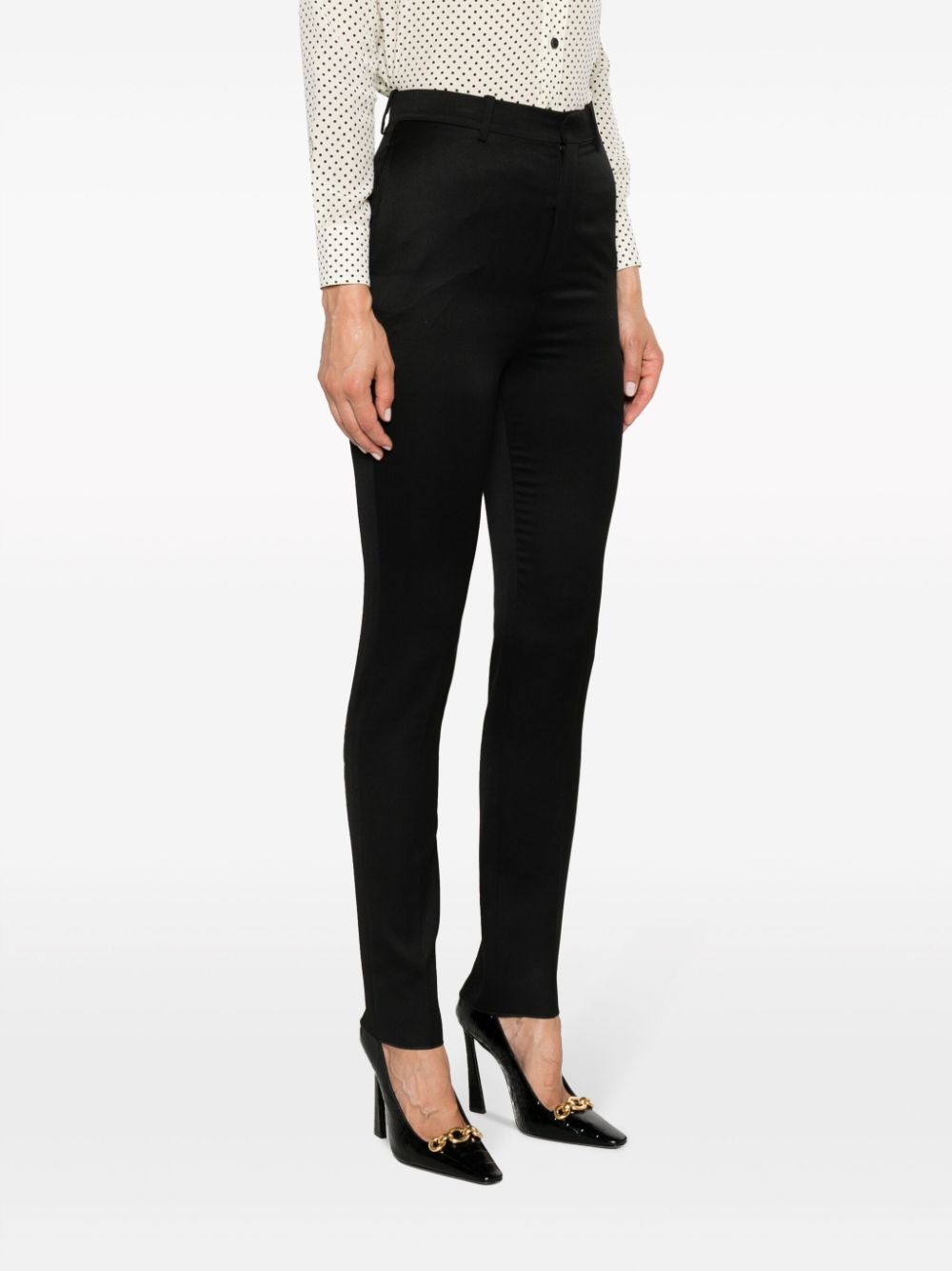Saint Laurent Women Wool Satin Trousers