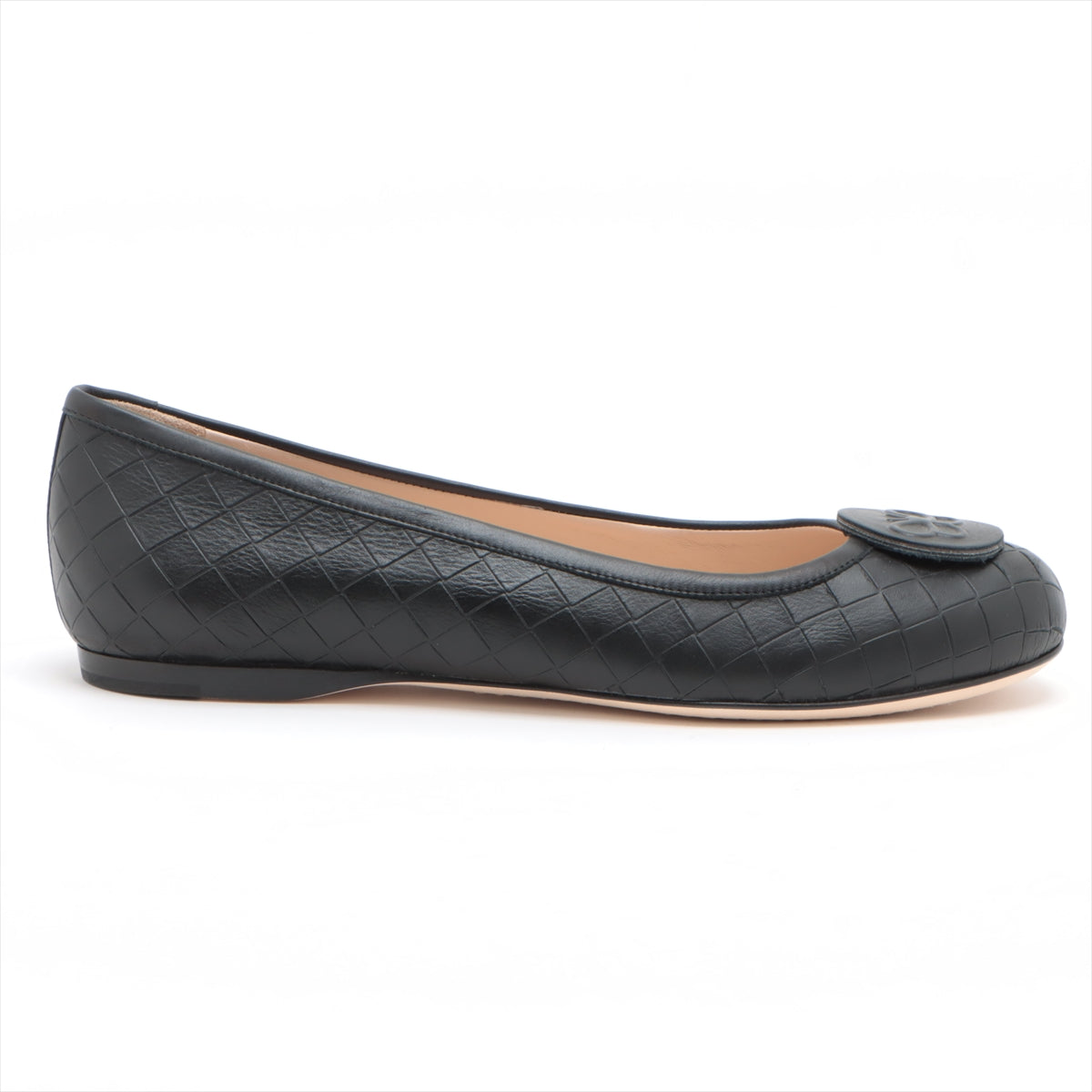 Bottega Veneta  Intretch Omelage Leather Flap Pump 35  Black