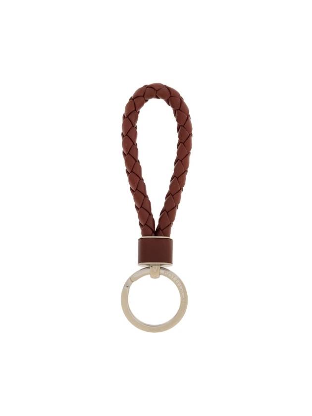 Bottega Veneta Intrecciato Leather Key Holder Barolo
