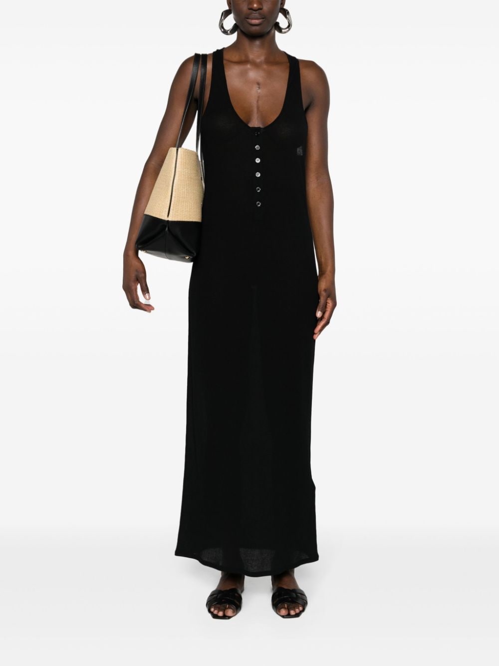 Saint Laurent Women Long Dress With Logo
