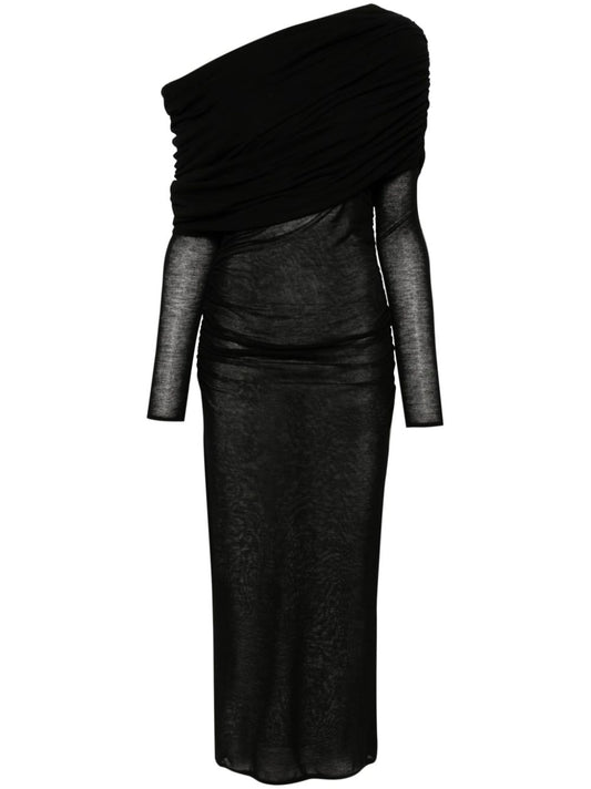 Saint Laurent Women Long One-Shoulder Dress