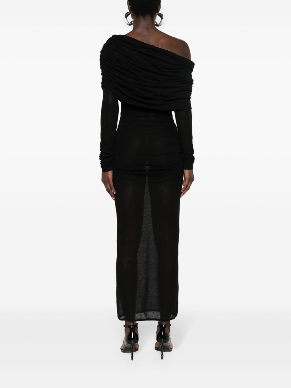 Saint Laurent Women Long One-Shoulder Dress
