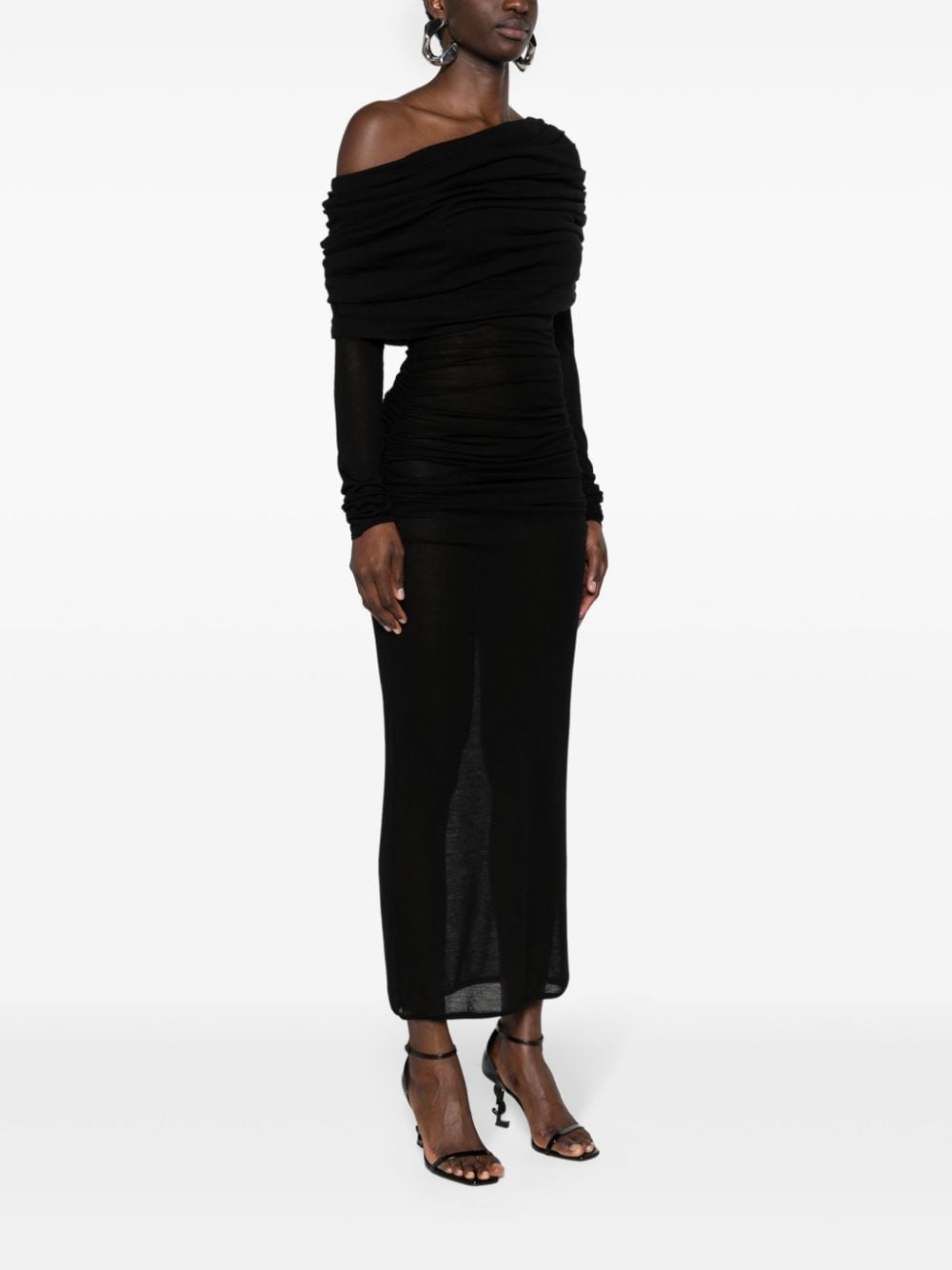 Saint Laurent Women Long One-Shoulder Dress