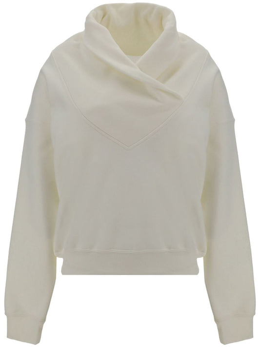 Saint Laurent Women Draped Neck Sweatshirt