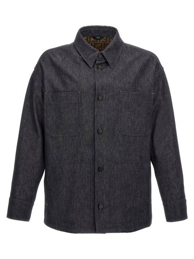 Fendi Side Pocket Denim Jacket Blue