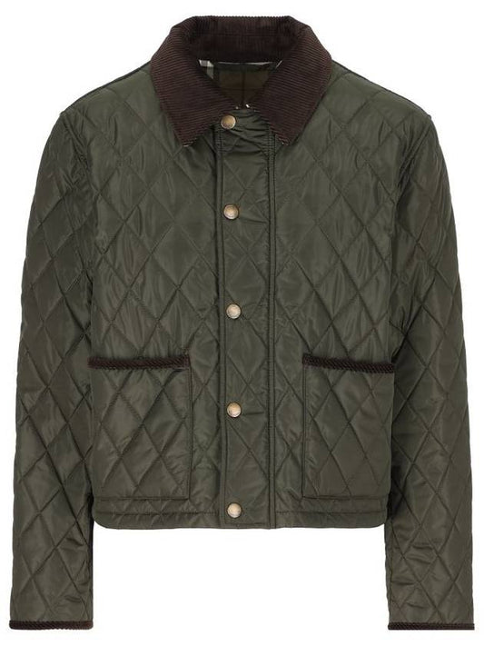 Burberry Cropped Quilted Nylon Jacket Shale Brush