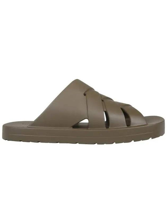 Bottega Veneta Flintston Intrecciato Matte Rubber Sandals Solid