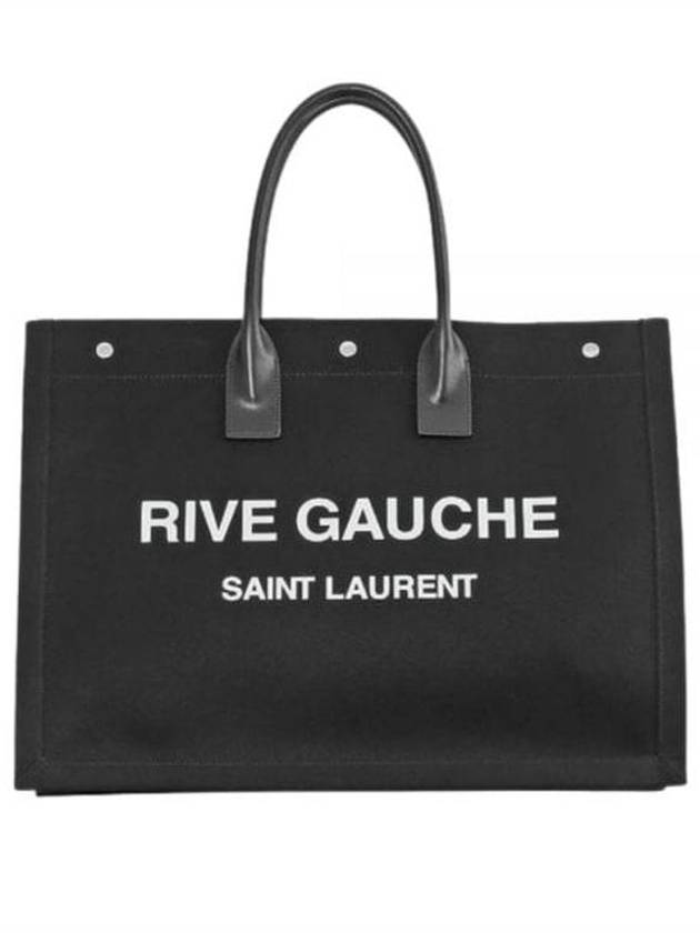 Saint Laurent Rive Gauche Lino Legend Large Tote Bag Black