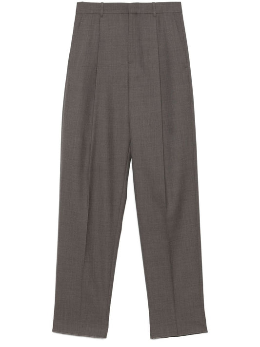 Saint Laurent Men Wool High-Waisted Trousers