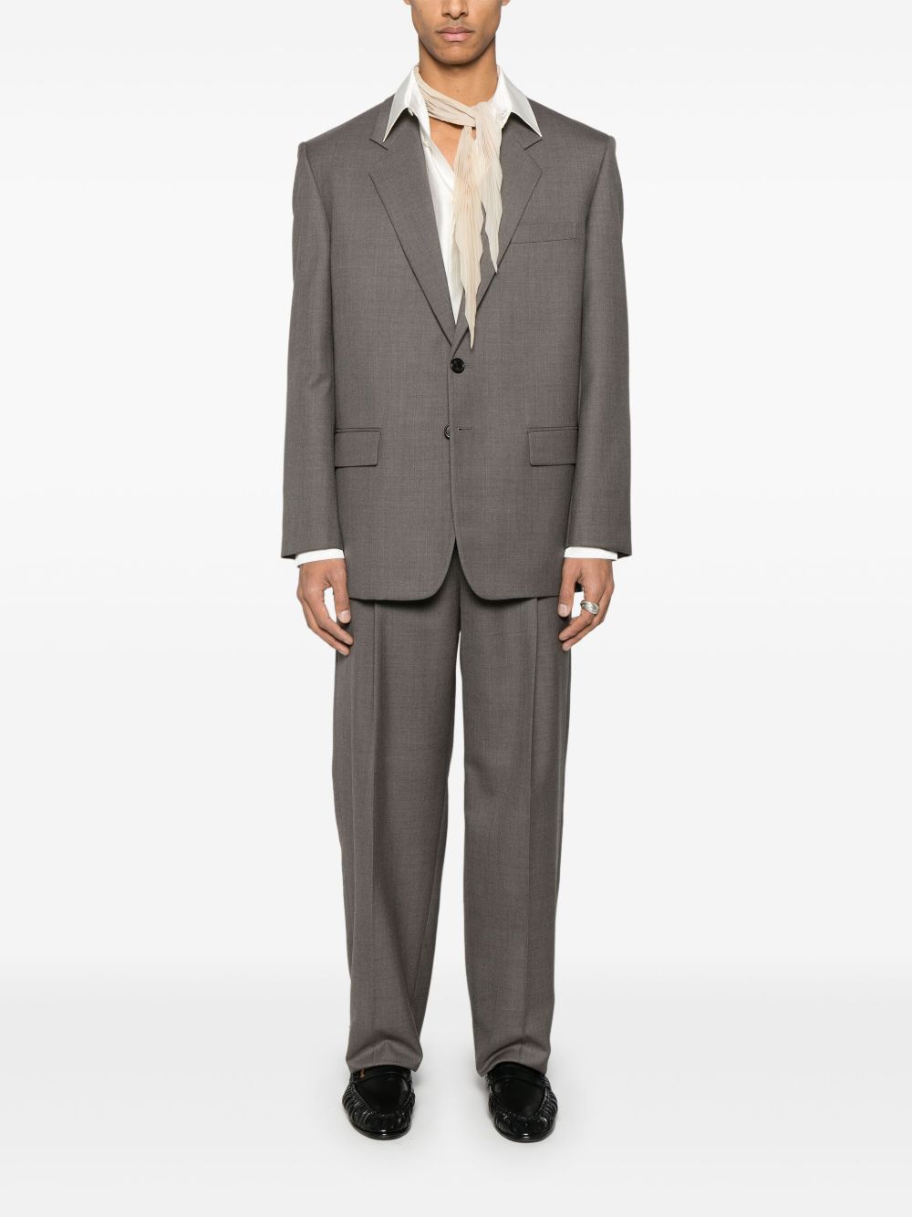 Saint Laurent Men Wool High-Waisted Trousers
