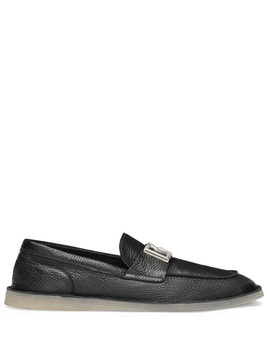 Dolce & Gabbana Men Leather Loafer With Logo