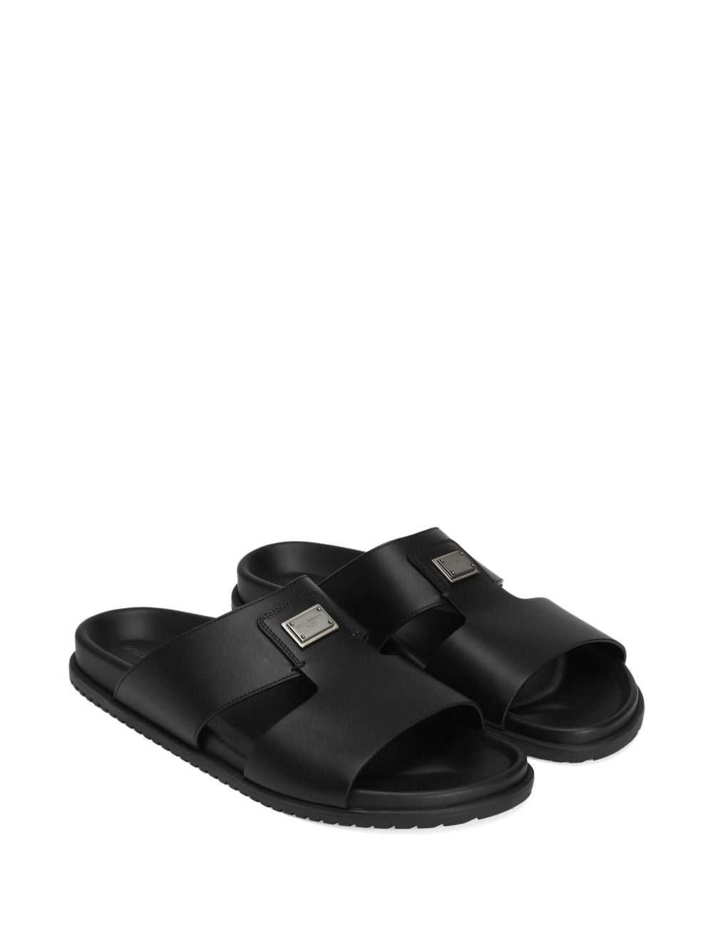 Dolce & Gabbana Men Leatehr Sandal With Logo