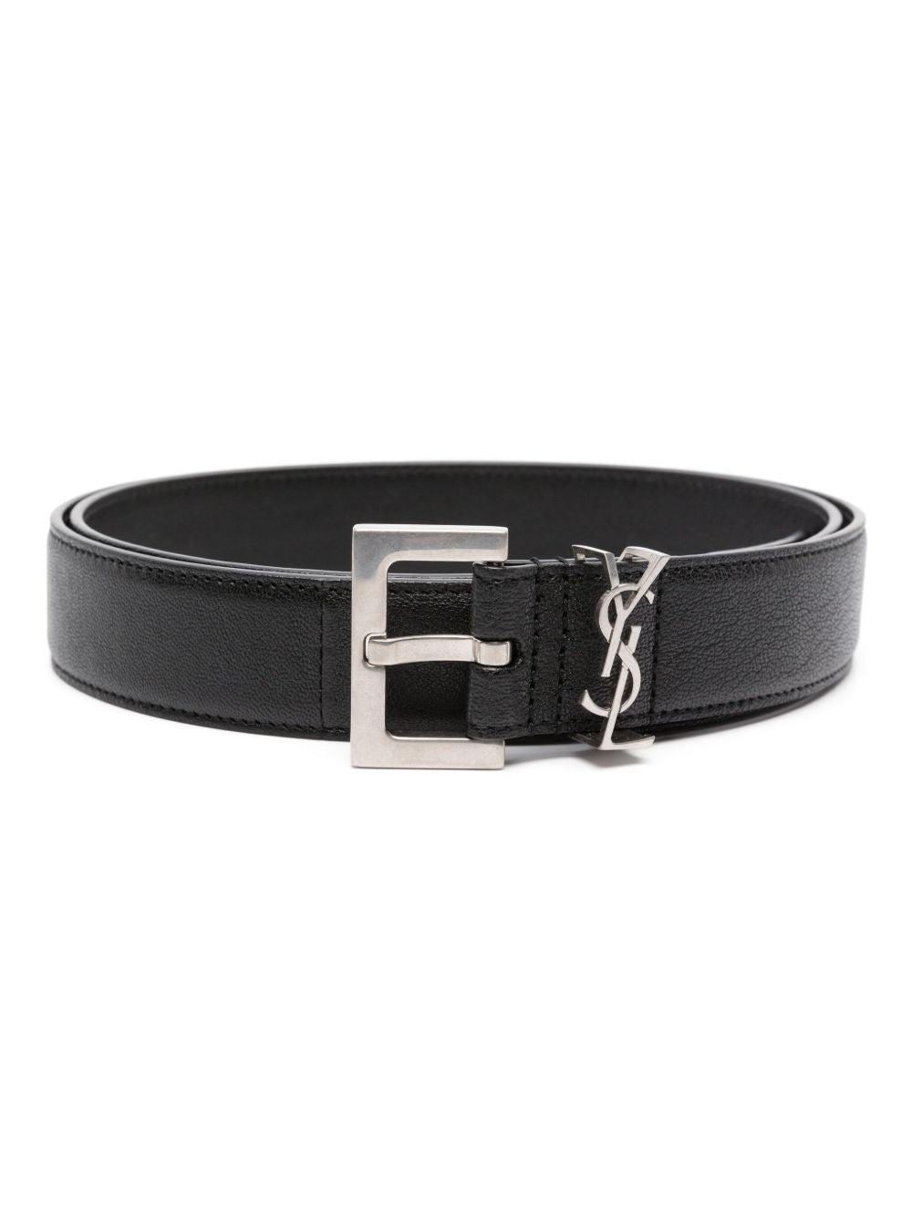 Saint Laurent Men Belt With Logo Buckle