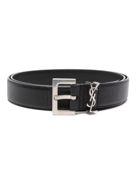 Saint Laurent Men Belt With Logo Buckle