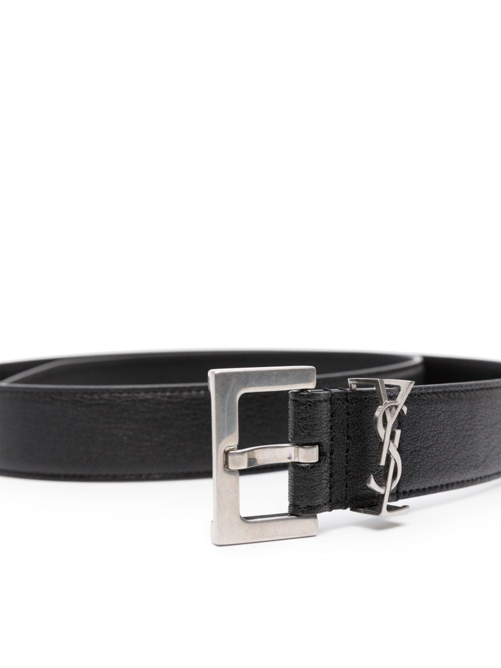 Saint Laurent Men Belt With Logo Buckle