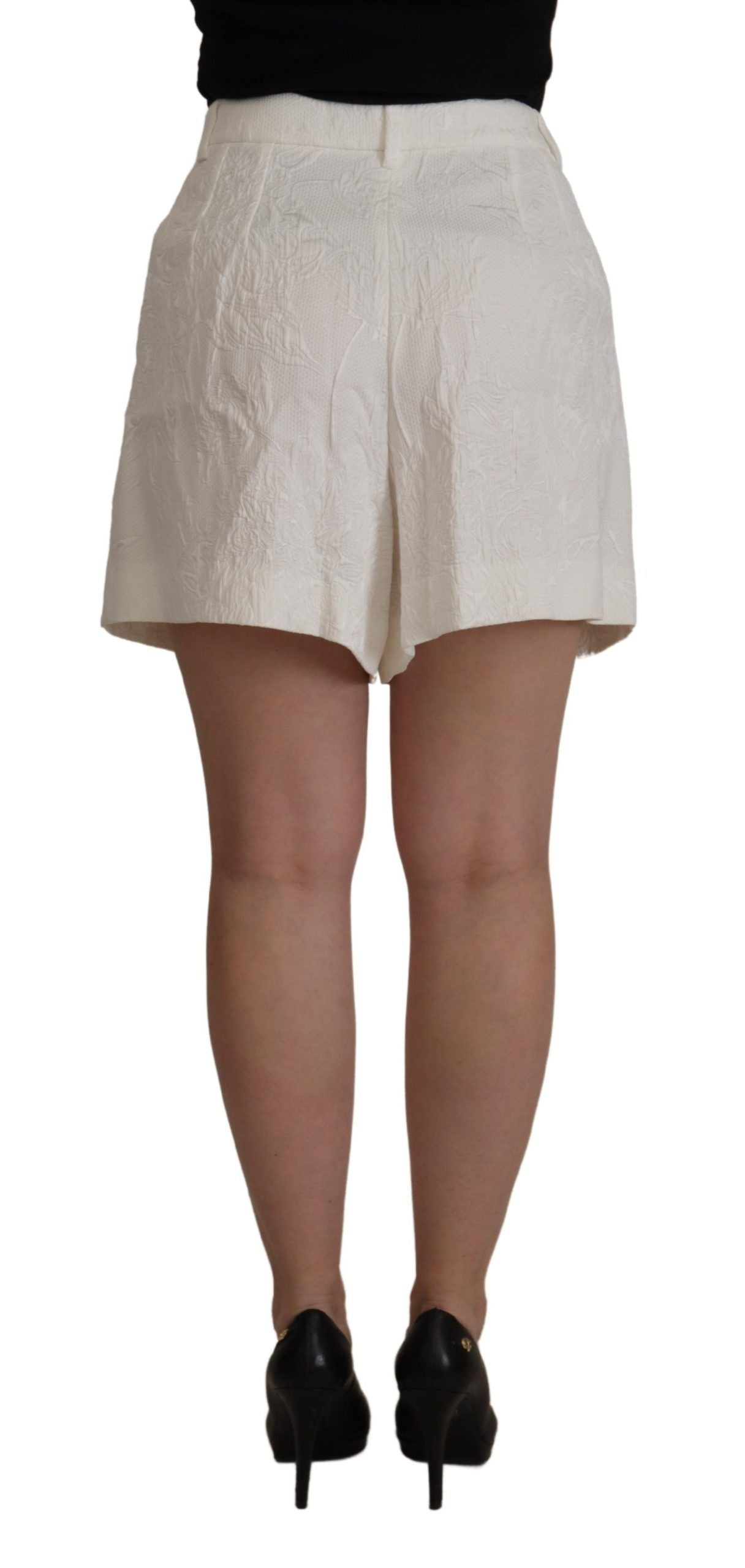 Dolce & Gabbana White High Waist Culotte Cotton Women's Shorts