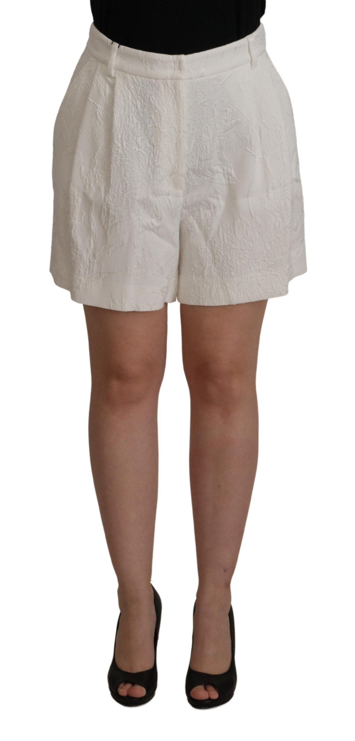 Dolce & Gabbana White High Waist Culotte Cotton Women's Shorts