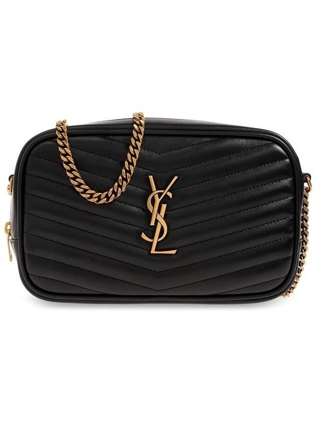 Saint Laurent Lou Small Leather Cross Bag Black