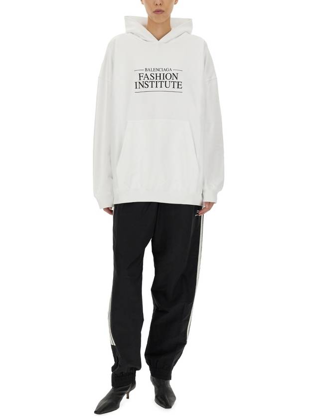 Balenciaga Fashion Institute Large Fit Hooded Top White