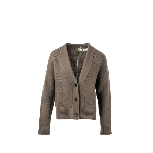 Hermes size 34 cardigan virgin wool gris etoupe