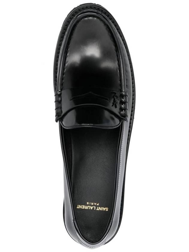 Saint Laurent Monogram Leather Loafers Black
