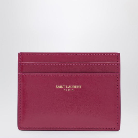 Saint Laurent Fuchsia Leather Credit Card Holder Women
