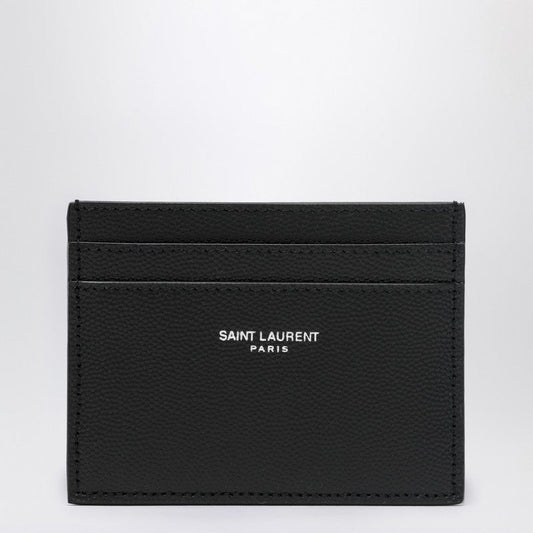 Saint Laurent Black Textured Leather Card Holder Men