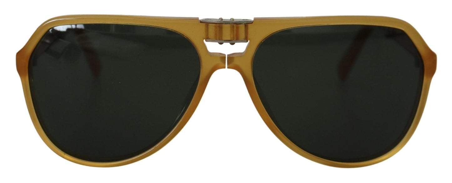 Dolce & Gabbana Yellow Acetate Black Lens Aviator DG4196 Women's Sunglasses