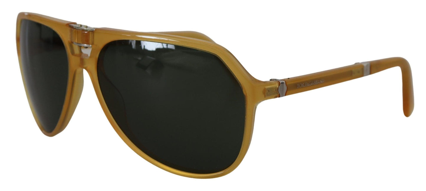 Dolce & Gabbana Yellow Acetate Black Lens Aviator DG4196 Women's Sunglasses