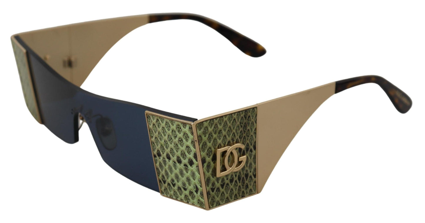 Dolce & Gabbana Gold Metal Rectangle Shades DG2263 Women's Sunglasses