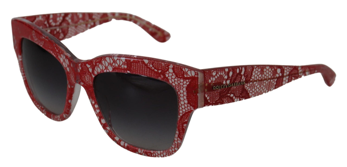Dolce & Gabbana Red Lace Acetate Rectangle Shades Women's DG4231Sunglasses